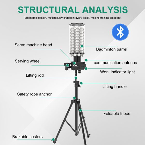 ADIBO A260 Intelligent Badminton Serving Machine - Image 4